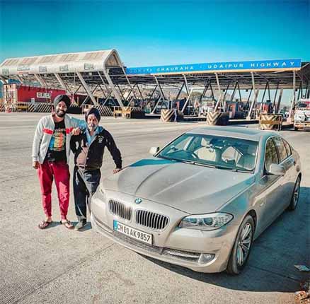 Jatt Prabhjot's with his BMW 5 series