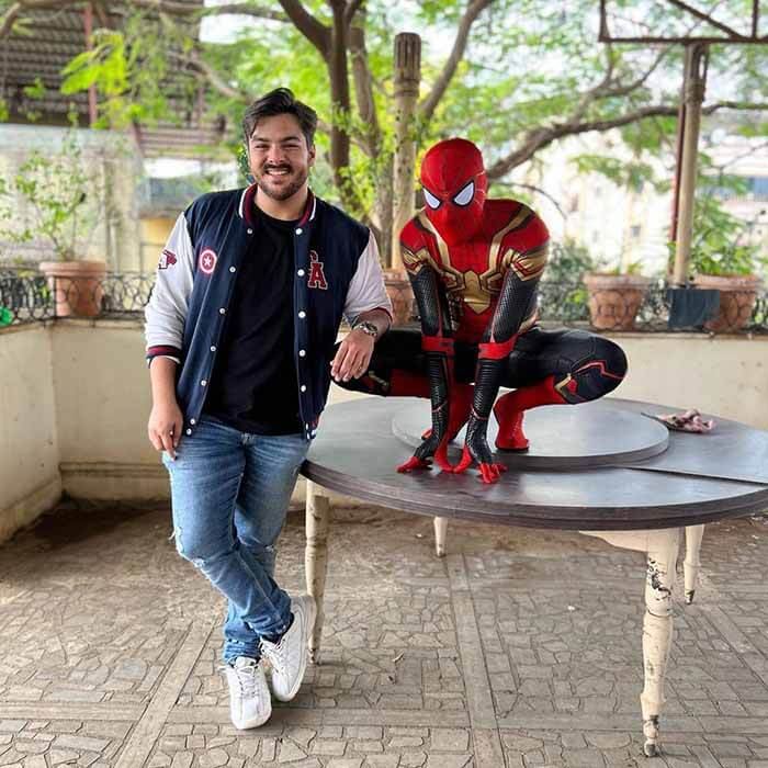 Ashish Chanchlani with spider man